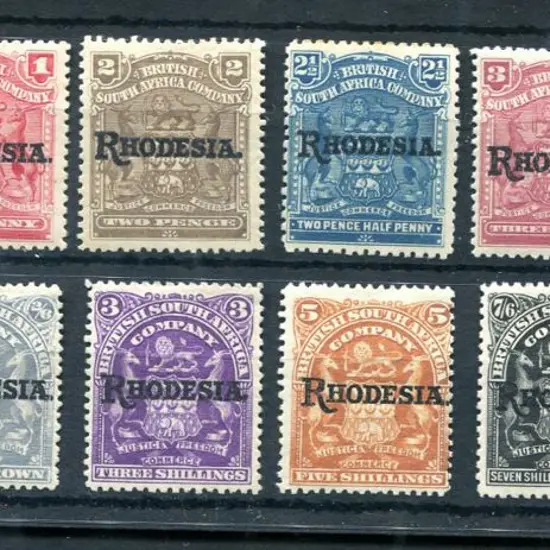 Rhodesia 1909/12 "RHODESIA" ovpts to 10/- (excl ...