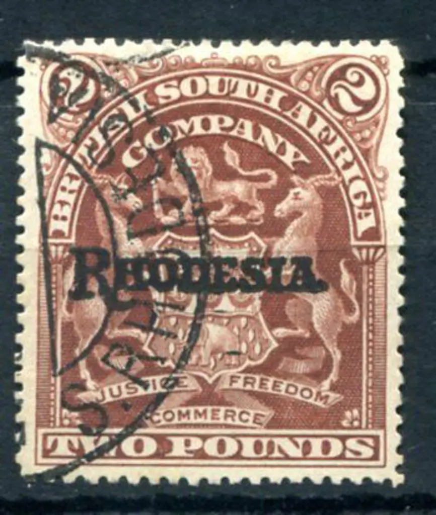 Rhodesia 1909 £2 brown. Fine used. SG 113c, Cat. ... Image 1++