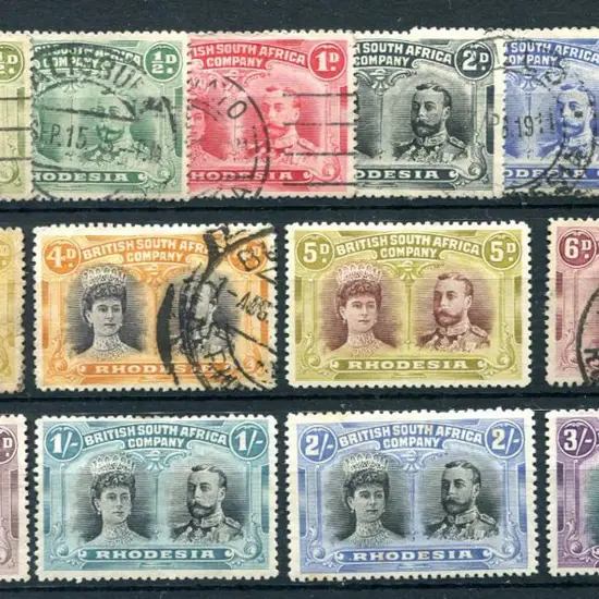 Rhodesia 1910 "Double Heads" group comprising used ...
