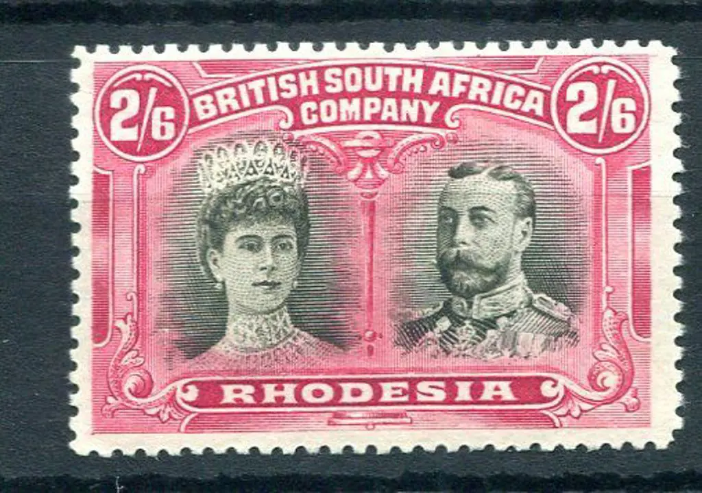 Rhodesia 1910/13 2/6d black & crimson. Fine MLH. ... Image 1++