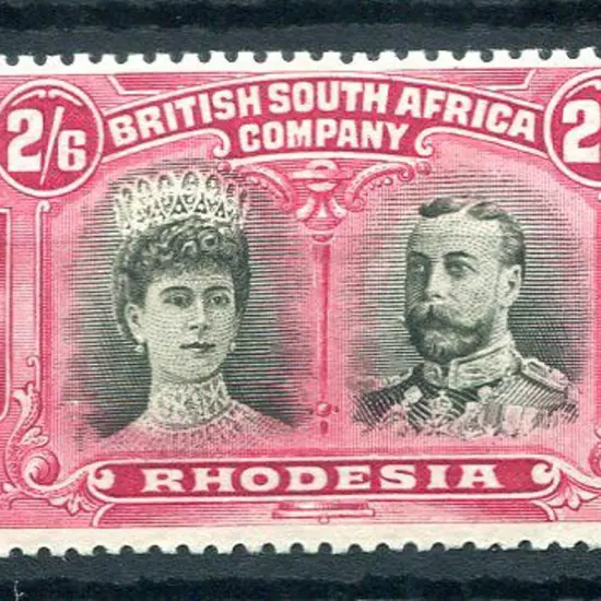 Rhodesia 1910/13 2/6d black & crimson. Fine MLH. ...