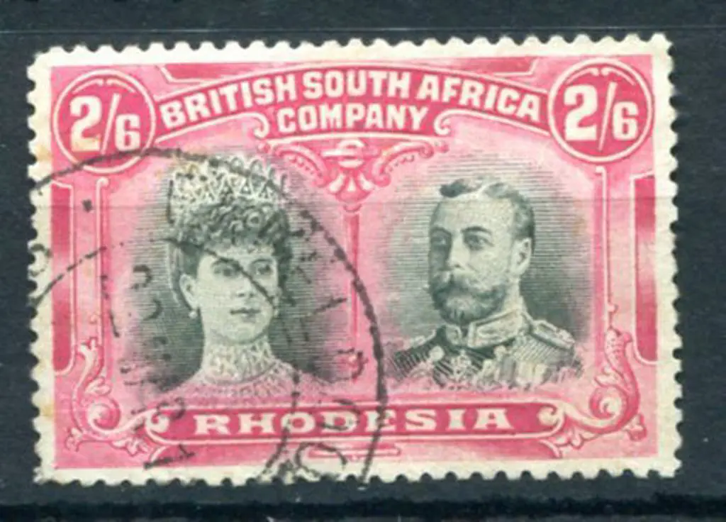 Rhodesia 1910/13 2/6d black & rose carmine, perf ... Image 1++