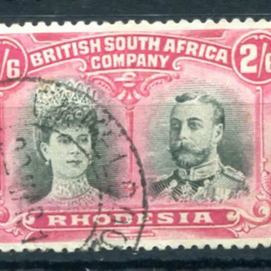 Rhodesia 1910/13 2/6d black & rose carmine, perf ...