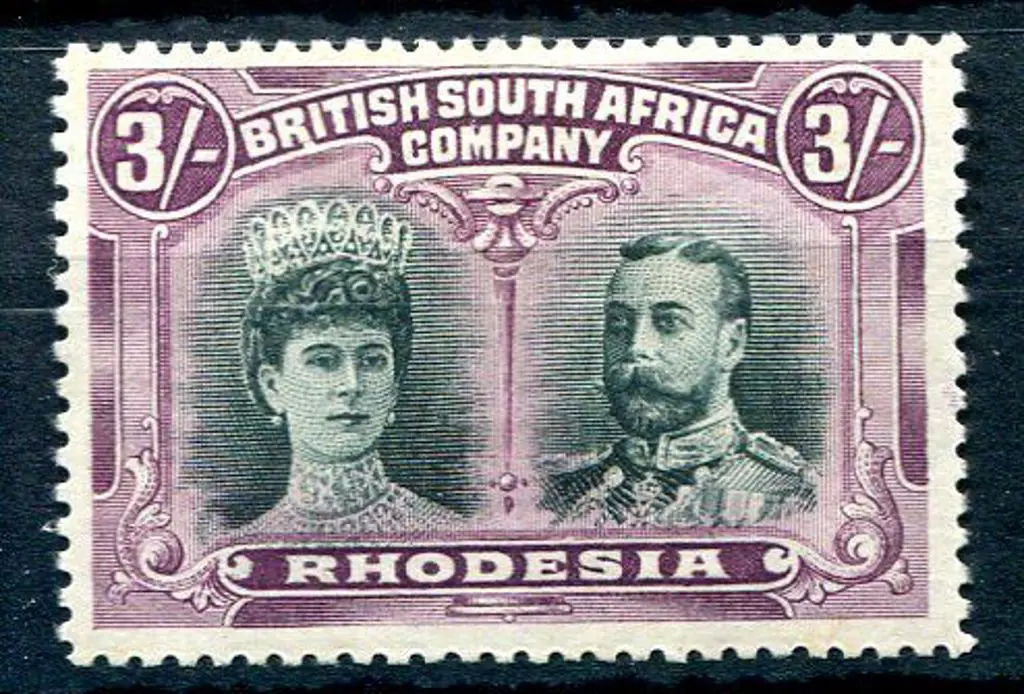 Rhodesia 1910/13 3/- green & violet shade. Fresh ... Image 1++
