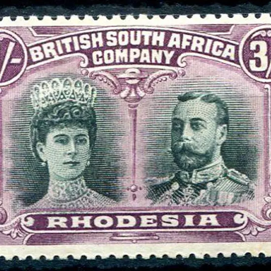 Rhodesia 1910/13 3/- green & violet shade. Fresh ...