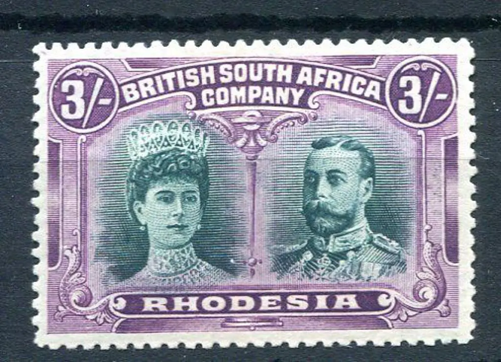Rhodesia 1910/13 3/- green & violet. Fresh MLH. SG ... Image 1++