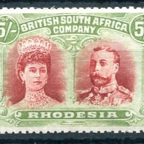Rhodesia 1910/13 5/- crimson & yellow-green. MLH & ...