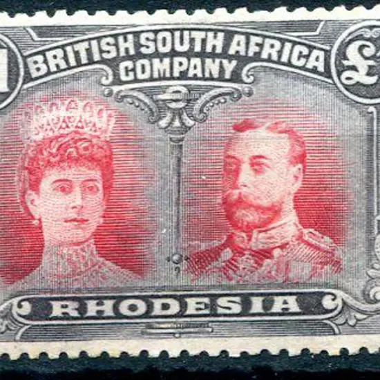 Rhodesia 1910/13 £1 crimson & slate-black perf. 14 ...