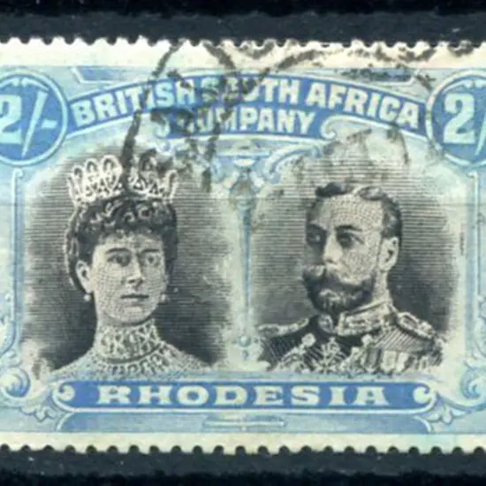 Rhodesia 1910/13 2/6d black & dull blue, perf 15. ...