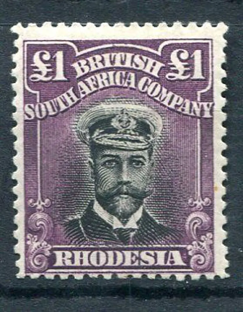 Rhodesia 1913/19 £1 black & reddish-purple, perf ... Image 1++