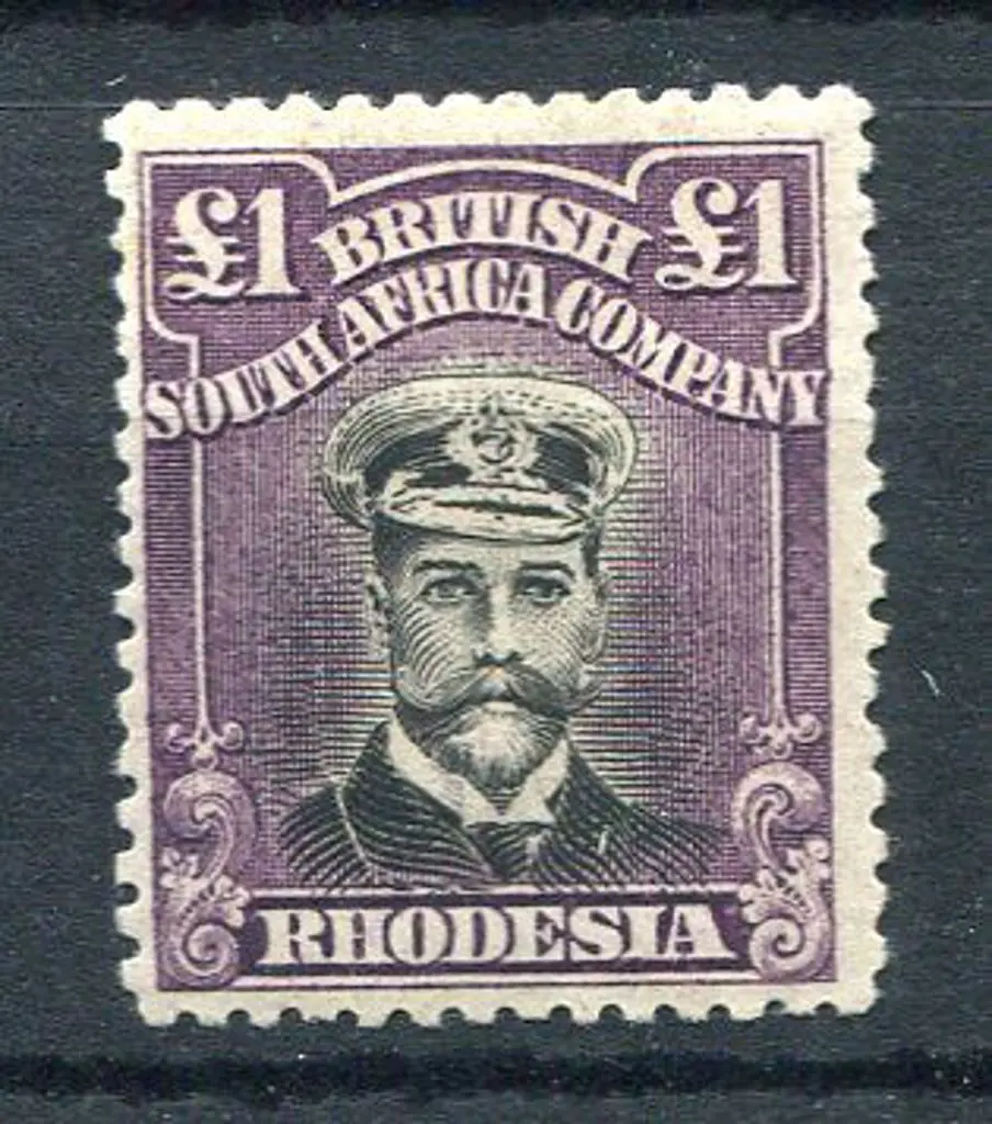 Rhodesia 1913/19 £1 black & bright purple, perf 14 ... Image 1++