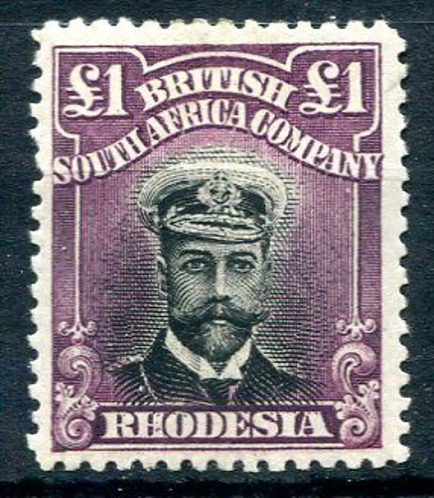 Rhodesia 1913/19 £1 black & deep purple, perf 14, ... Image 1++