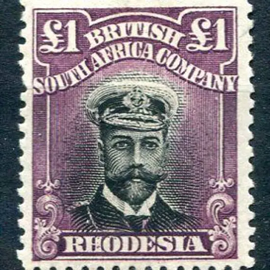 Rhodesia 1913/19 £1 black & deep purple, perf 14, ...