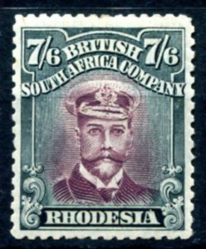Rhodesia 1922/24 7/6d brown purple & slate. MLH. ... Image 1++
