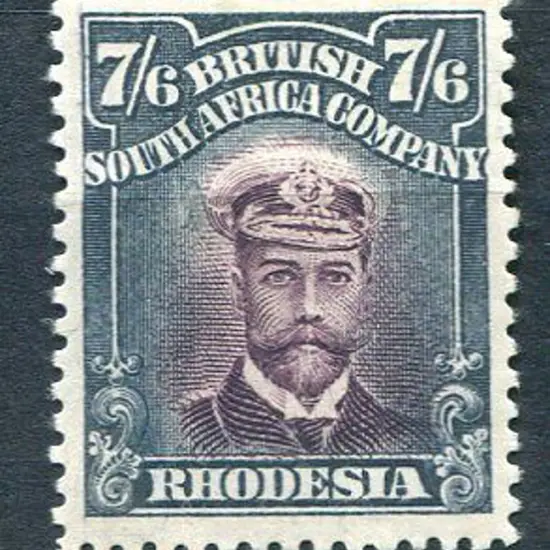 Rhodesia 1922/24 7/6d brown purple & slate, Die ...