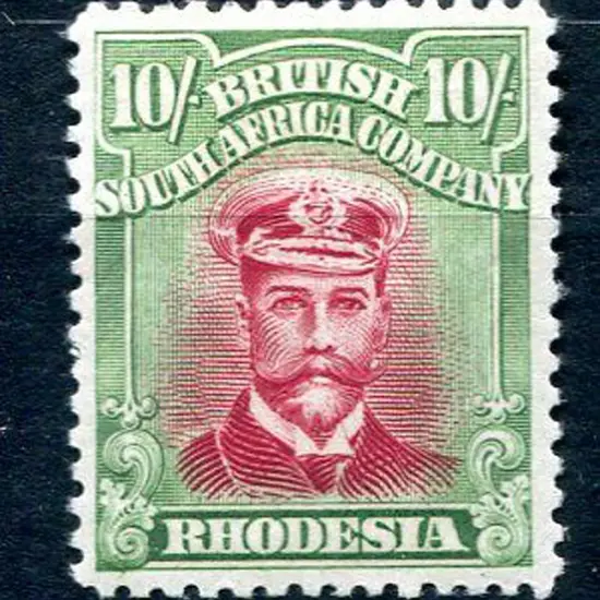 Rhodesia 1922/24 10/- crimson & bright ...