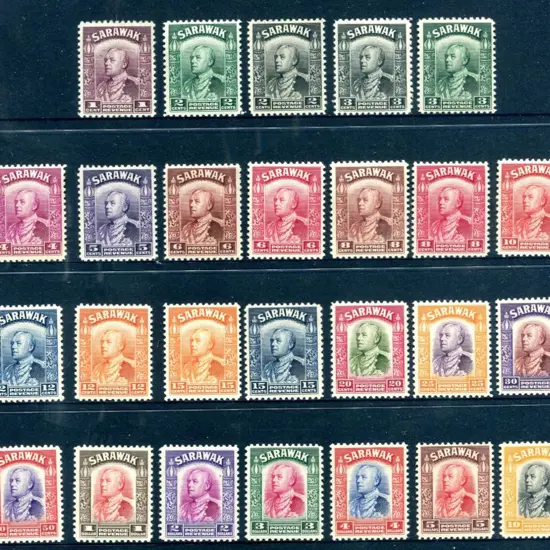 Sarawak 1934/41 1c to $10 Vyner Brooke set to $10. ...