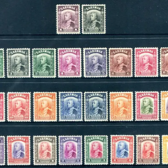 Sarawak 1934/41 1c to $10 Vyner Brooke set to $10. ...