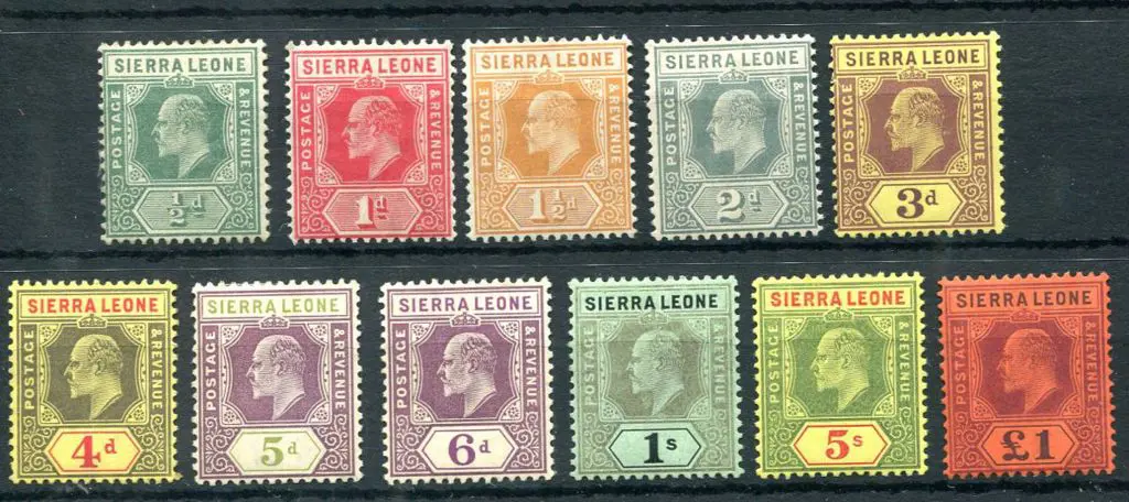 Sierra Leone 1907/12 ½d to £1 KEVII, MCA wmk. ... Image 1++