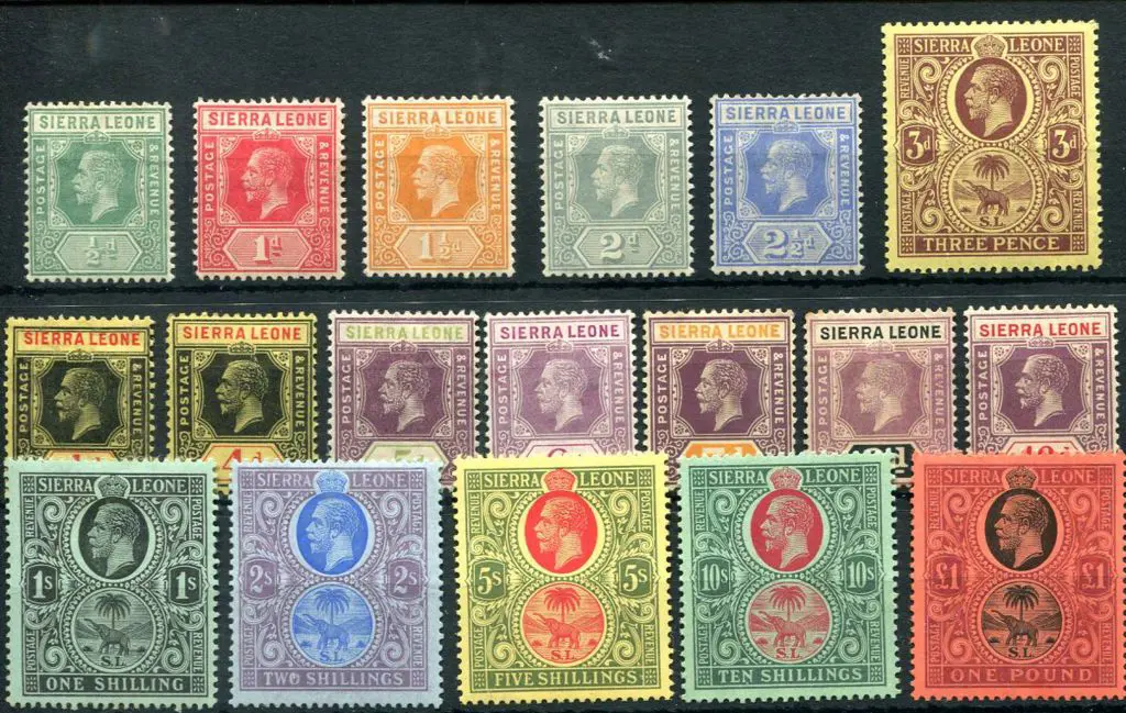 Sierra Leone 1912/21 ½d to £1 KGV MCA wmk set plus ... Image 1++