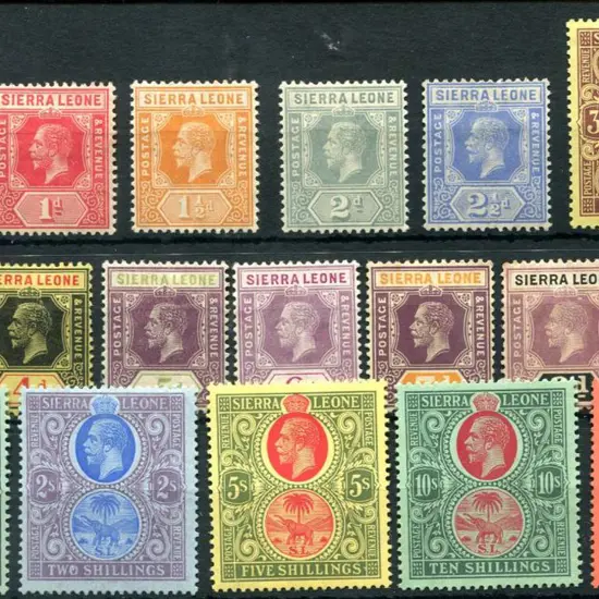 Sierra Leone 1912/21 ½d to £1 KGV MCA wmk set plus ...