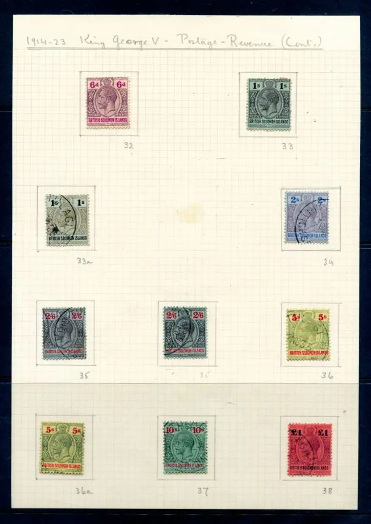 Solomon Islands 1914/23 KGV set to £1 with MCA ... Image 1++