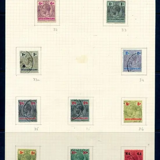Solomon Islands 1914/23 KGV set to £1 with MCA ...