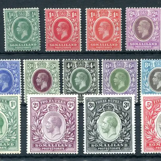 Somaliland Protectorate 1912/19 ½d to 5r KGV MCA ...