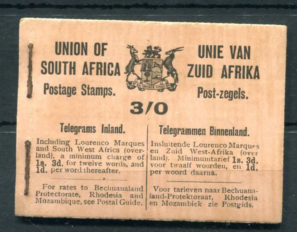 South Africa 1921 3/- booklet missing one pane of ... Image 1++