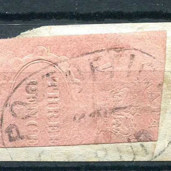 South Africa-Natal 1857 3d embossed in colourless ...