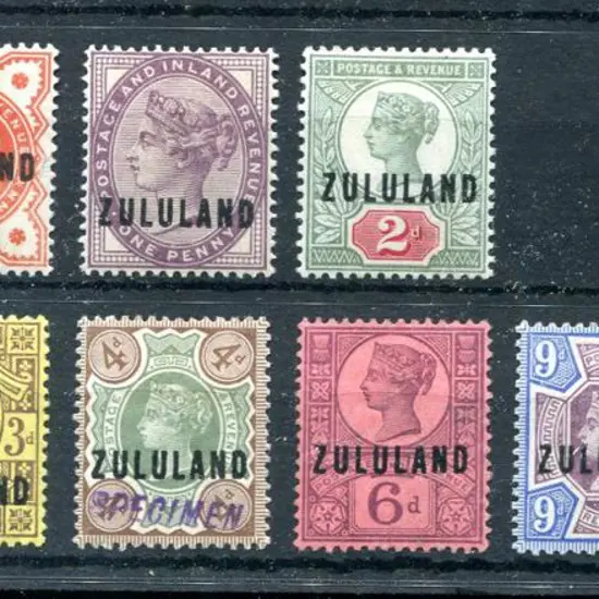 South Africa Zululand 1888/93 "ZULULAND" ovpts on ...