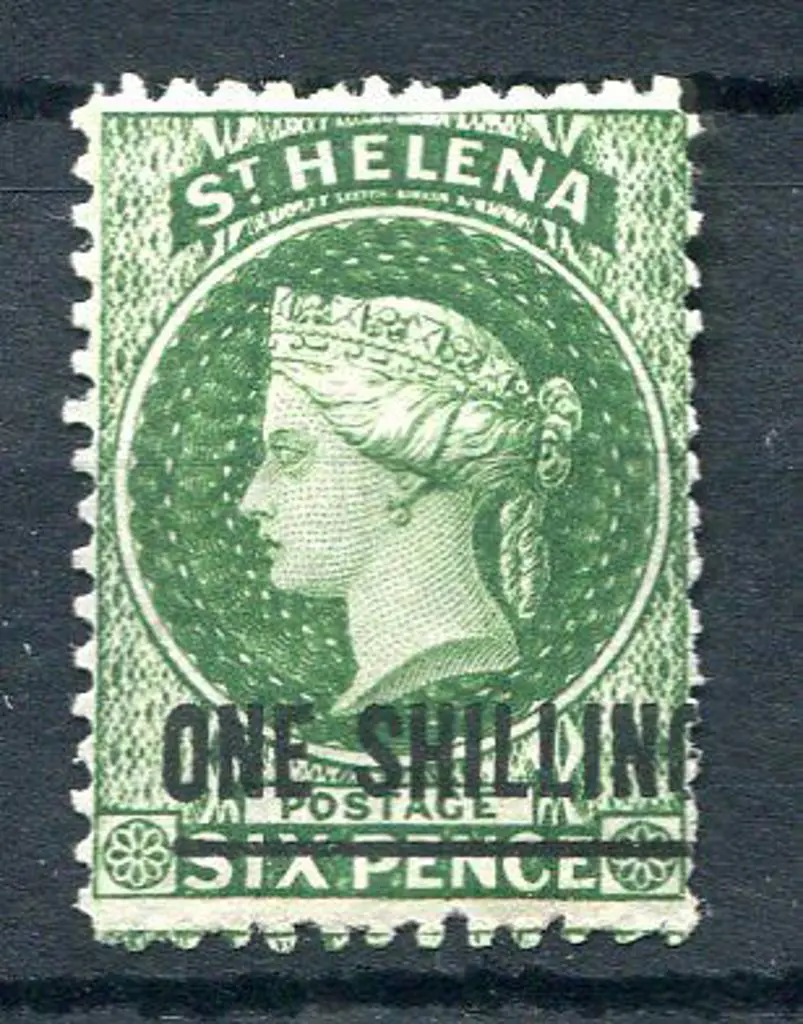 St Helena 1864/80 1/- deep yellow-green ovpt with ... Image 1++