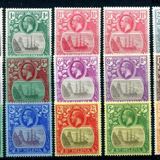 St Helena 1922/37 KGV Badge script wmk set ...