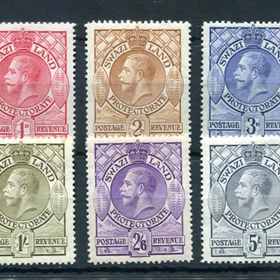 Swaziland 1933 KGV set to 10/-. 10/- with even gum ...