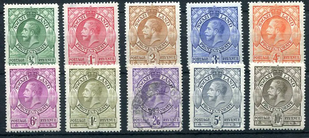 Swaziland 1933 KGV set to 10/- with 2/6d used & ... Image 1++