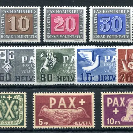 Switzerland 1945 Peace set of 13. MLH. SG 447/59, ...