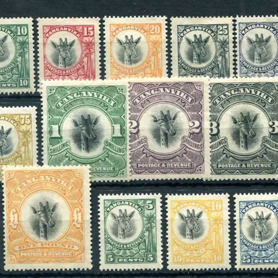 Tanganyika 1922/24 & 1925 Giraffe in changed ...