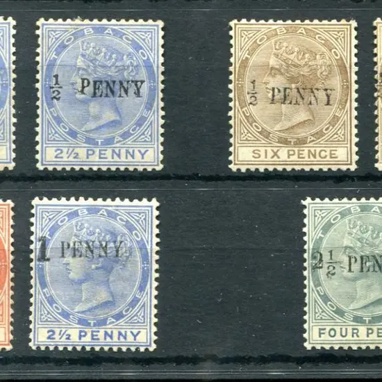 Trinidad & Tobago 1886/89 Tobago surcharges incl ...