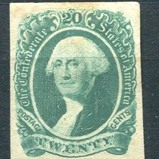 USA 1863 Confederate States 20¢ green Washington ...