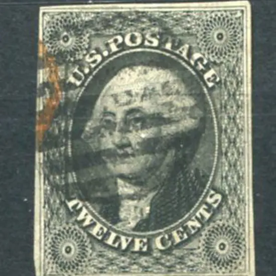 USA 1851/57 12¢ black. Fine used by barred ...