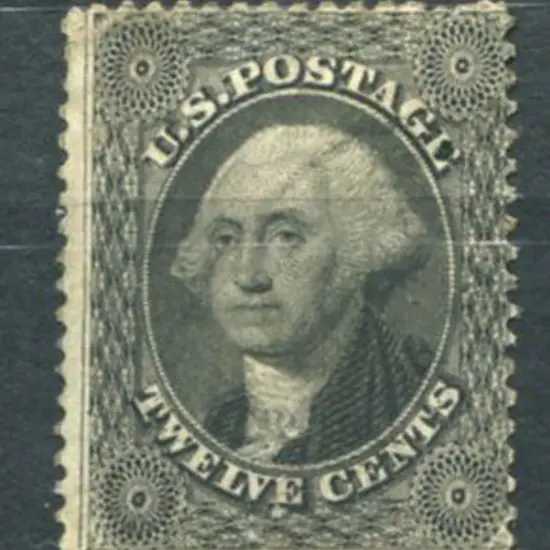 USA 1857/61 12¢ black perf. 15x15½. Centred to top ...