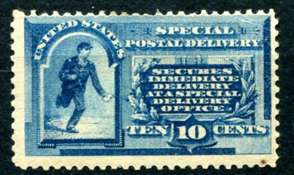 USA 1885 10¢ deep blue Special Delivery with "At a ... Image 1++