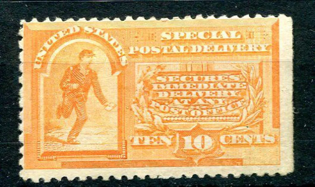 USA 1893 10¢ orange Special Delivery. MLH/MH with ... Image 1++