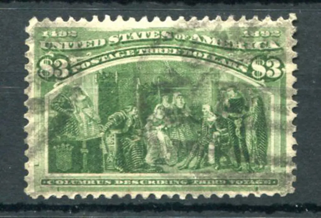 USA 1893 $3 olive-green. Sound used & well ... Image 1++