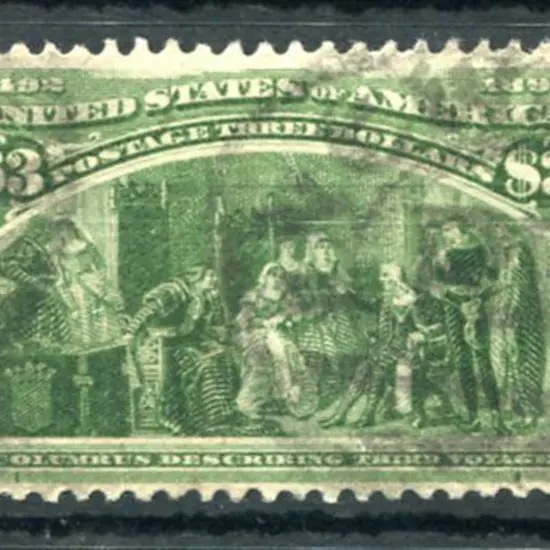 USA 1893 $3 olive-green. Sound used & well ...