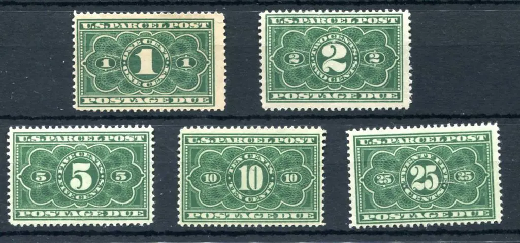 USA 1913 Parcel Post Postage Dues set of 5. The 1¢ ... Image 1++