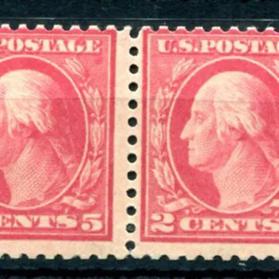 USA 1917/20 5¢ carmine-rose error in se-tenant ...