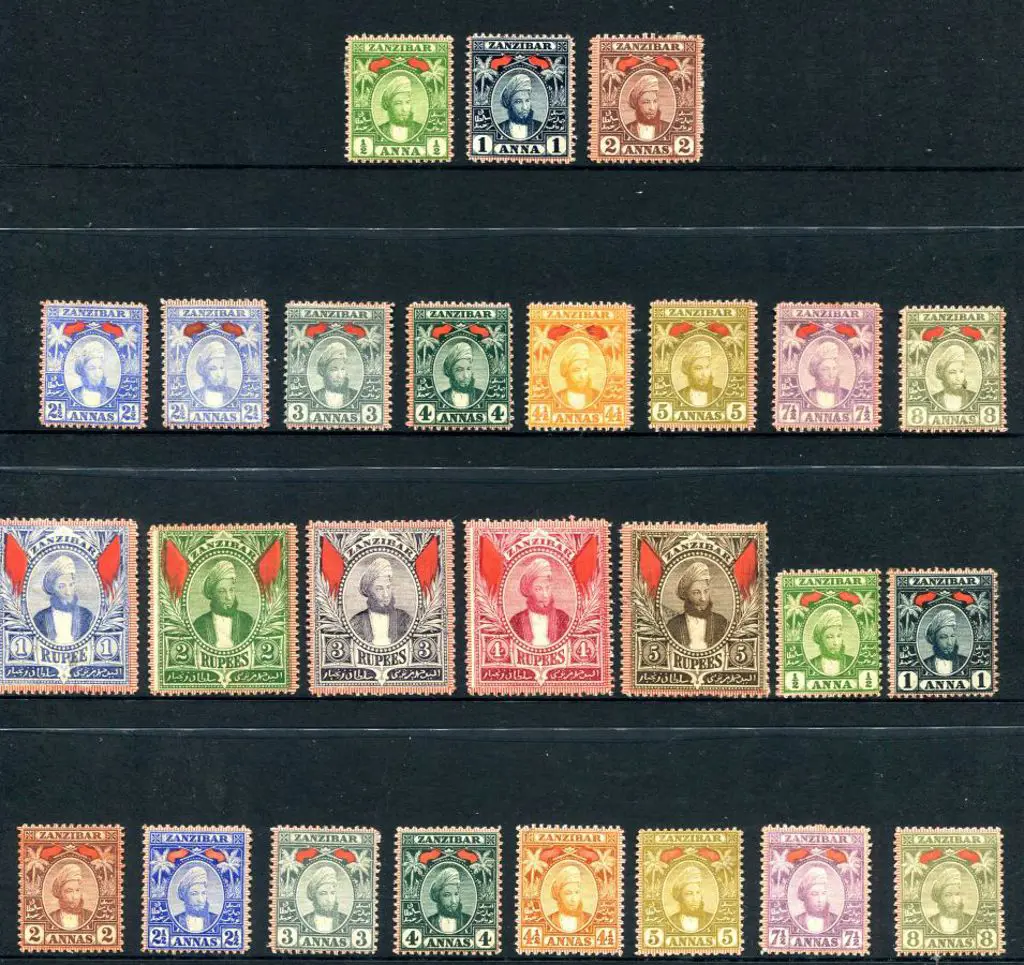 Zanzibar 1896 Defins set to 5r (only 1 x 1r) with ... Image 1++