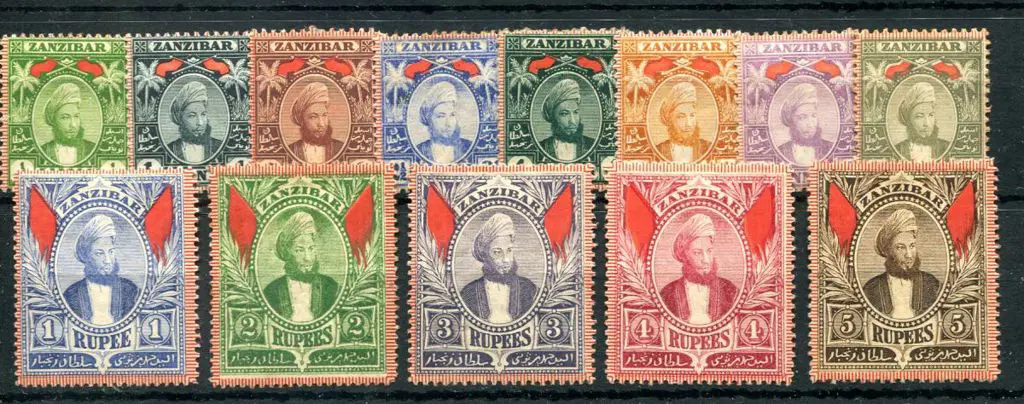 Zanzibar 1896 Thuwaini set to 5r. MLH/MH with gum ... Image 1++