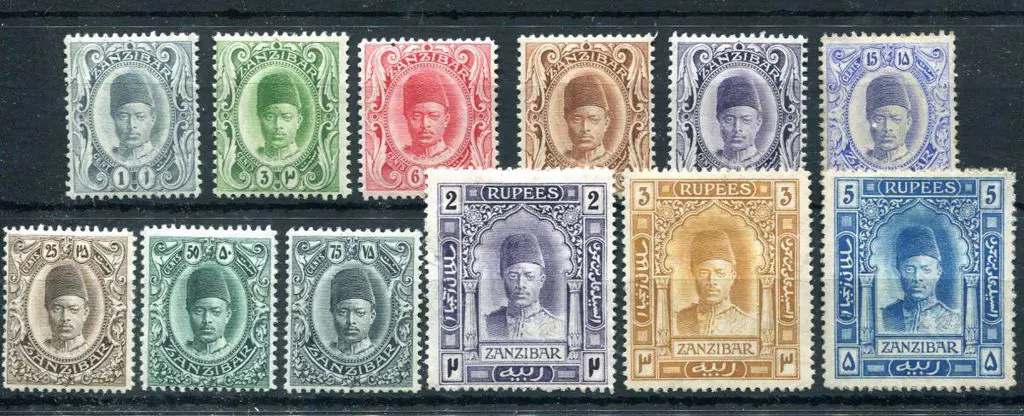 Zanzibar 1908/09 Hamoud set to 5r (excl 1r). 2r ... Image 1++